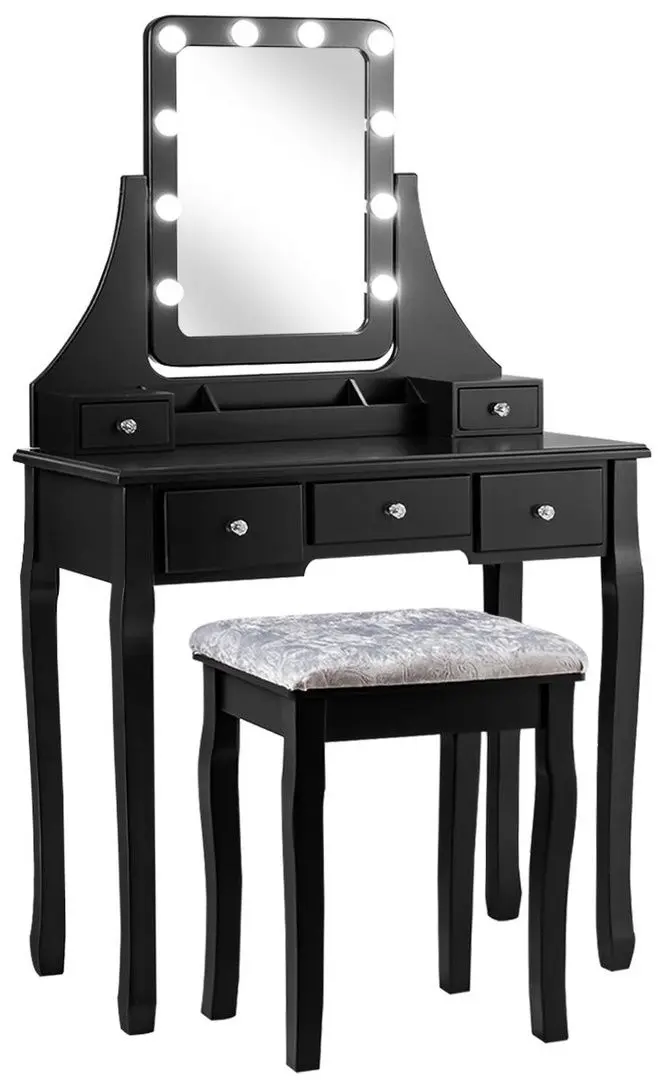 Masa de toaleta Costway HW66402DE-BK (Black)