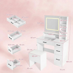 Masa de toaleta Costway JV12520WH (White) Thumb