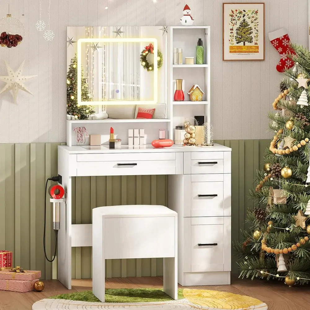 Masa de toaleta Costway JV12520WH (White)