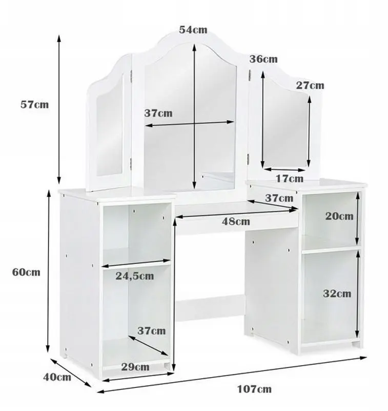 Masa de toaleta Costway TY327770WH (White)