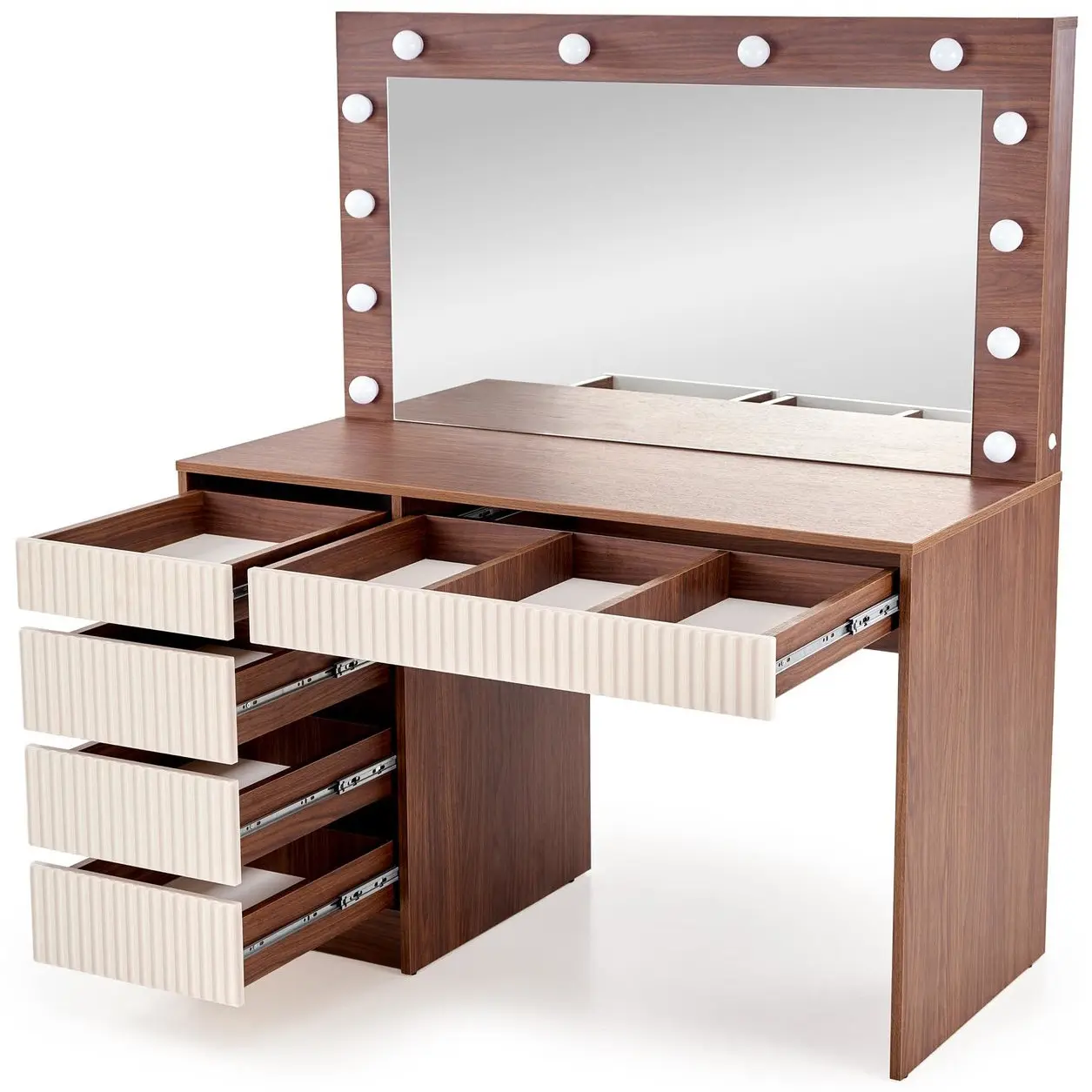 Masa de toaleta Halmar Hollywood 2 XL (Cashmere/Walnut) - 6