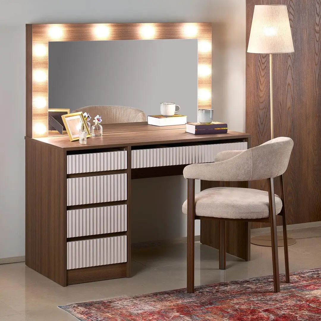 Masa de toaleta Halmar Hollywood 2 XL (Cashmere/Walnut)