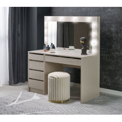 Masa de toaleta cu iluminare Halmar Hollywood 2 XL (Cashmere)