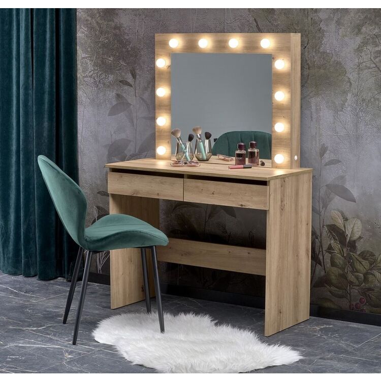 Masa de toaleta cu iluminare Halmar Hollywood (Artisan Oak)
