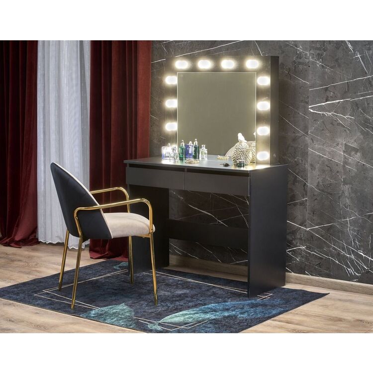 Masa de toaleta cu iluminare Halmar Hollywood (Black)