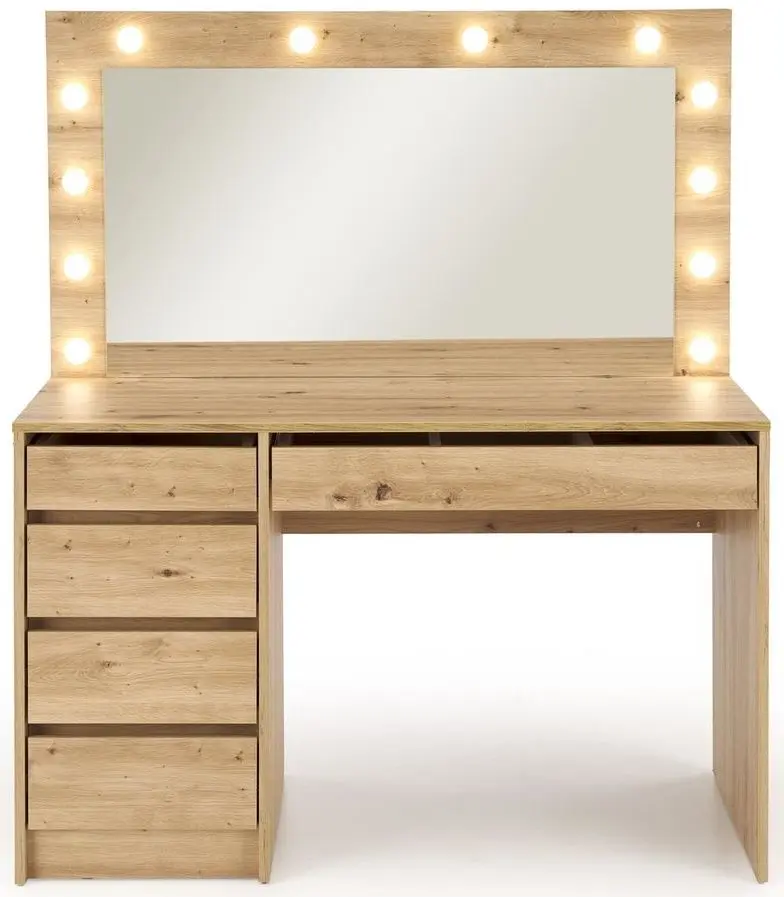 Masa de toaleta cu iluminare Halmar Hollywood XL (Artisan Oak)