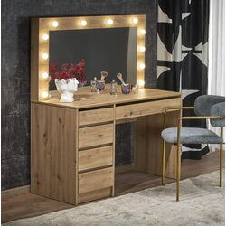 Masa de toaleta cu iluminare Halmar Hollywood XL (Artisan Oak)