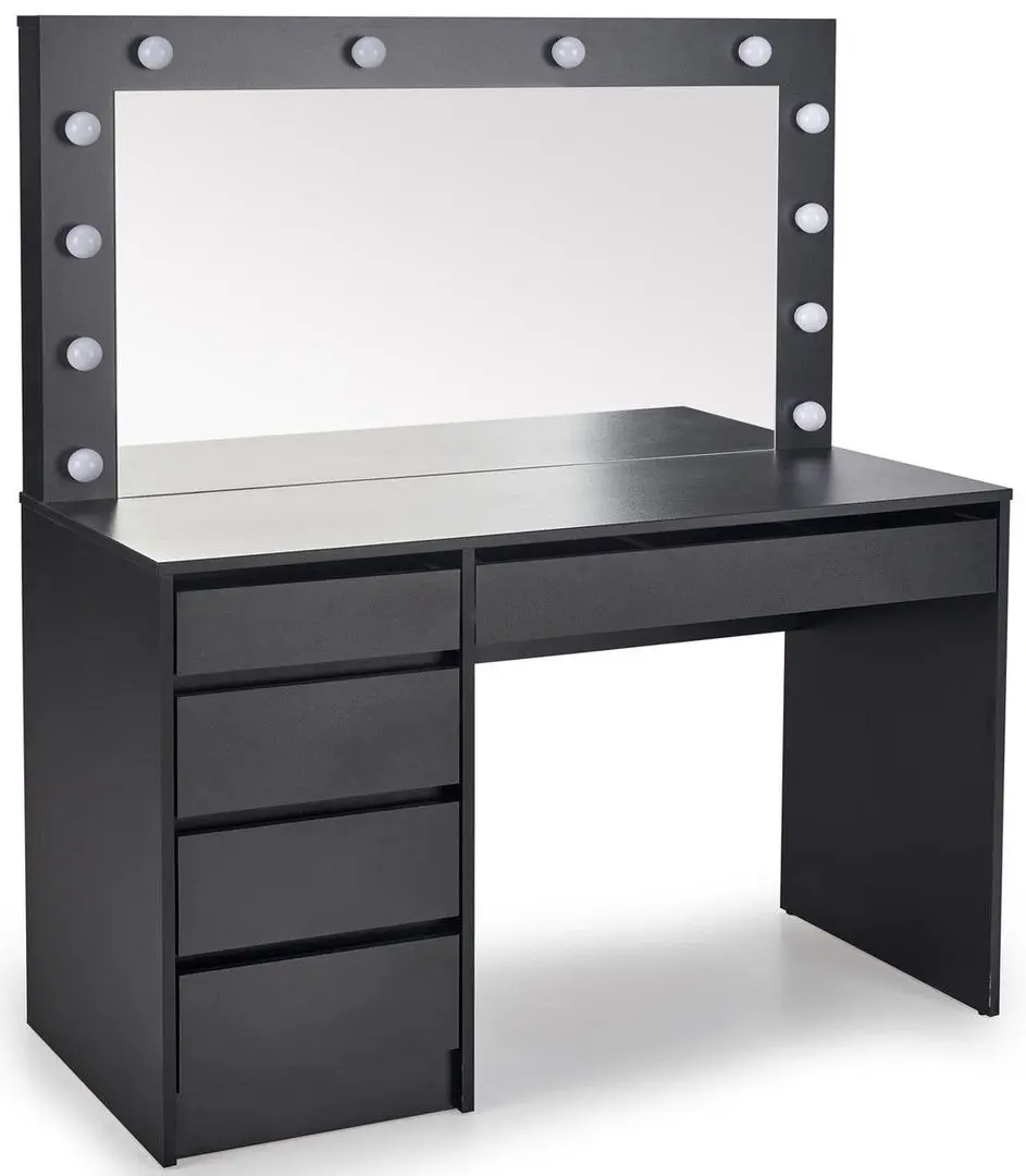 Masa de toaleta cu iluminare Halmar Hollywood XL (Black)