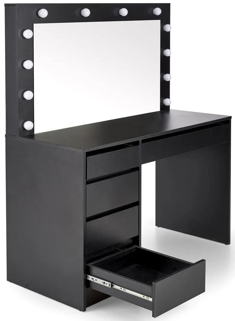 Masa de toaleta cu iluminare Halmar Hollywood XL (Black)