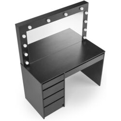 Masa de toaleta cu iluminare Halmar Hollywood XL (Black) Thumb