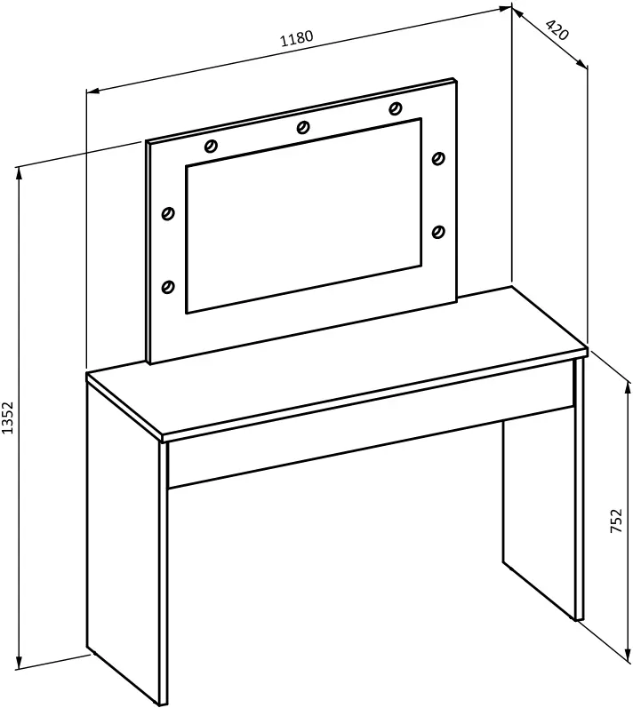 Masa de toaleta Helvetia Eva 2497NX49 (White)