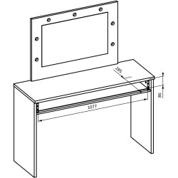 Masa de toaleta Helvetia Eva 2497NX49 (White) Thumb