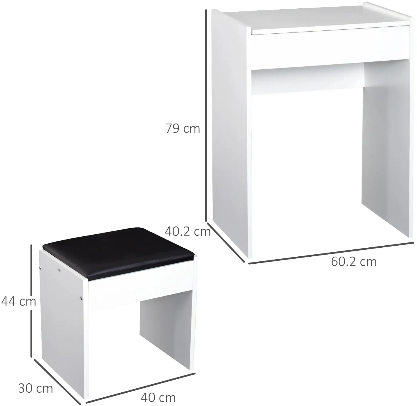 Masa de toaleta Homcom 831-192 (White) - 9