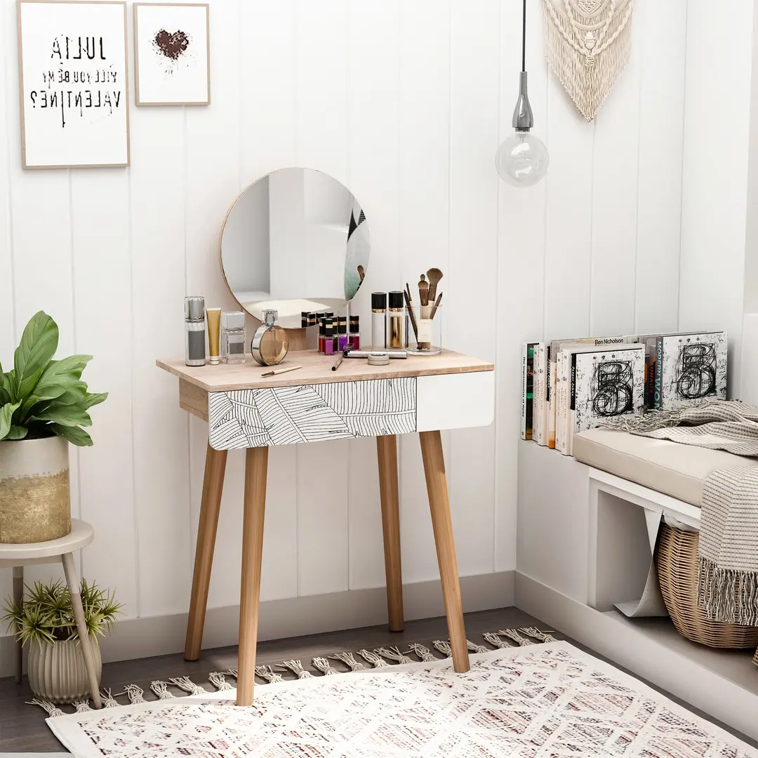 Туалетный столик Homcom 831-303 (White/Oak)