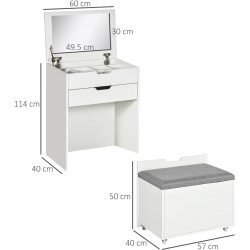 Туалетный столик Homcom 831-486 (White) Thumb