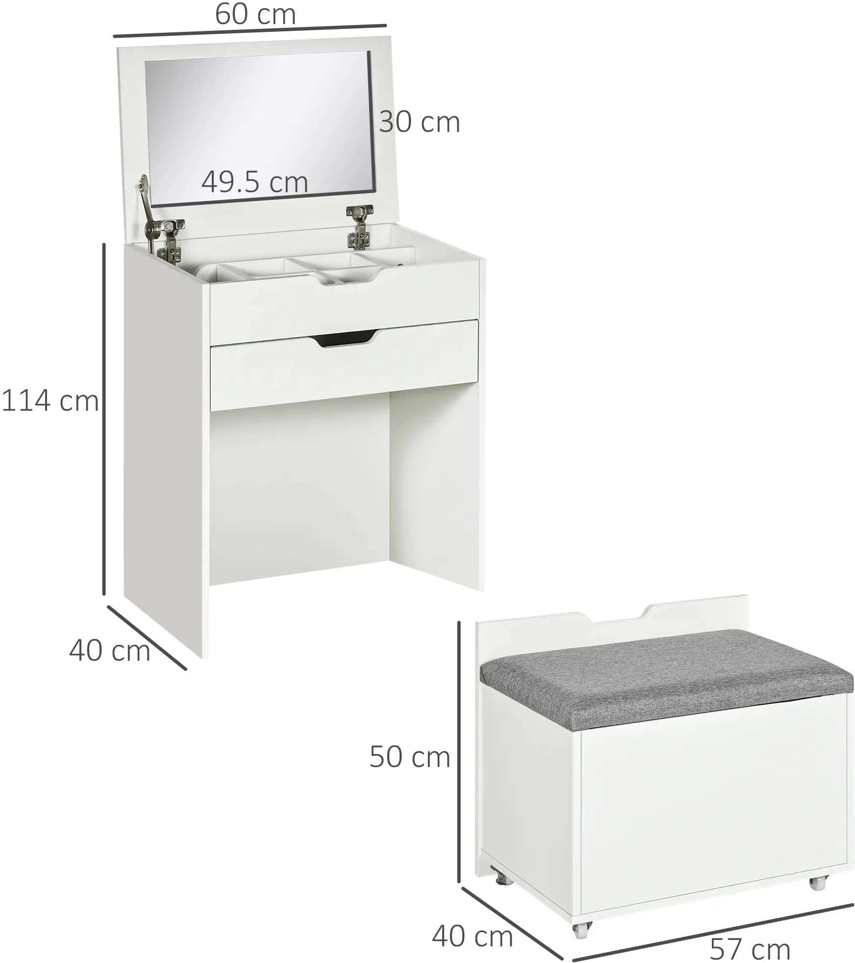 Туалетный столик Homcom 831-486 (White) - 10