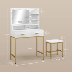 Туалетный столик Homcom 831-726V90WT (White) Thumb