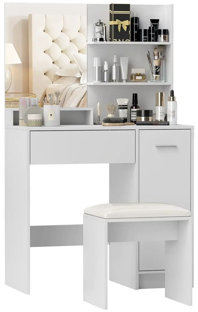 Туалетный столик Homcom 831-779V80WT 80x40x132 cm (White) - 4