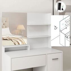 Туалетный столик Homcom 831-779V80WT 80x40x132 cm (White) Thumb