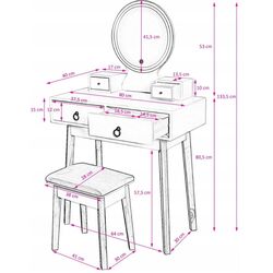 Туалетный столик Jumi CM-881600 (White/Natur) Thumb