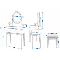 Туалетный столик Jumi CM-920576 (White/Grey) Thumb