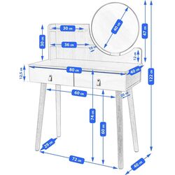 Туалетный столик Jumi Scandi CM-989276 (White/Pine) Thumb