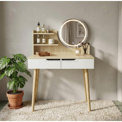 Туалетный столик с LED подсветкой Jumi Scandi 2 CM-254138 (Natural/White)