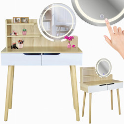 Туалетный столик с LED подсветкой Jumi Scandi 2 CM-254138 (Natural/White) Thumb