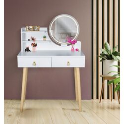 Masa de toaleta cu iluminare Jumi Scandi CM-254145 (White/Pine) Thumb