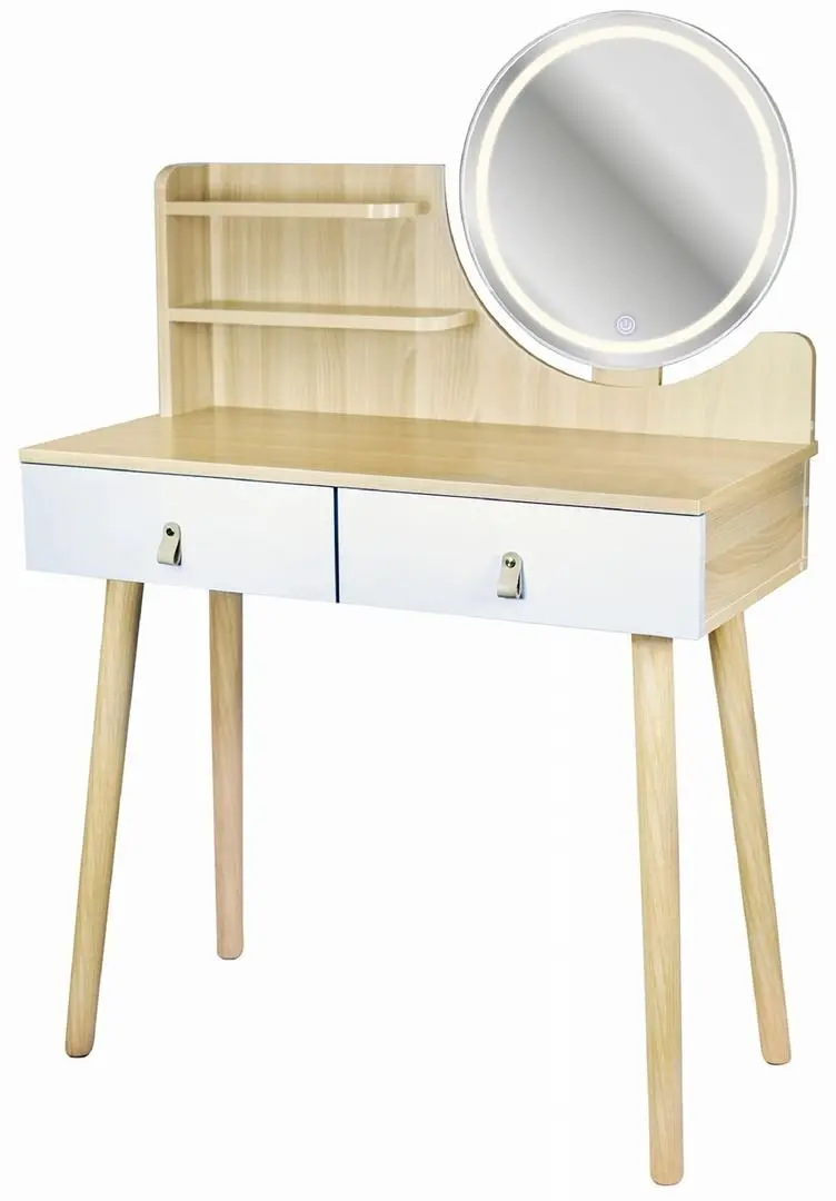 Masa de toaleta cu iluminare Jumi Scandi CM-254152 (White/Pine)