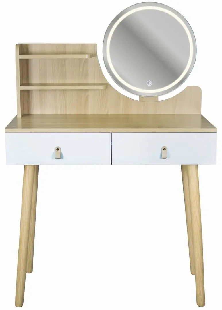 Masa de toaleta cu iluminare Jumi Scandi CM-254152 (White/Pine)