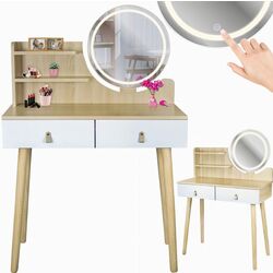 Masa de toaleta cu iluminare Jumi Scandi CM-254152 (White/Pine) Thumb
