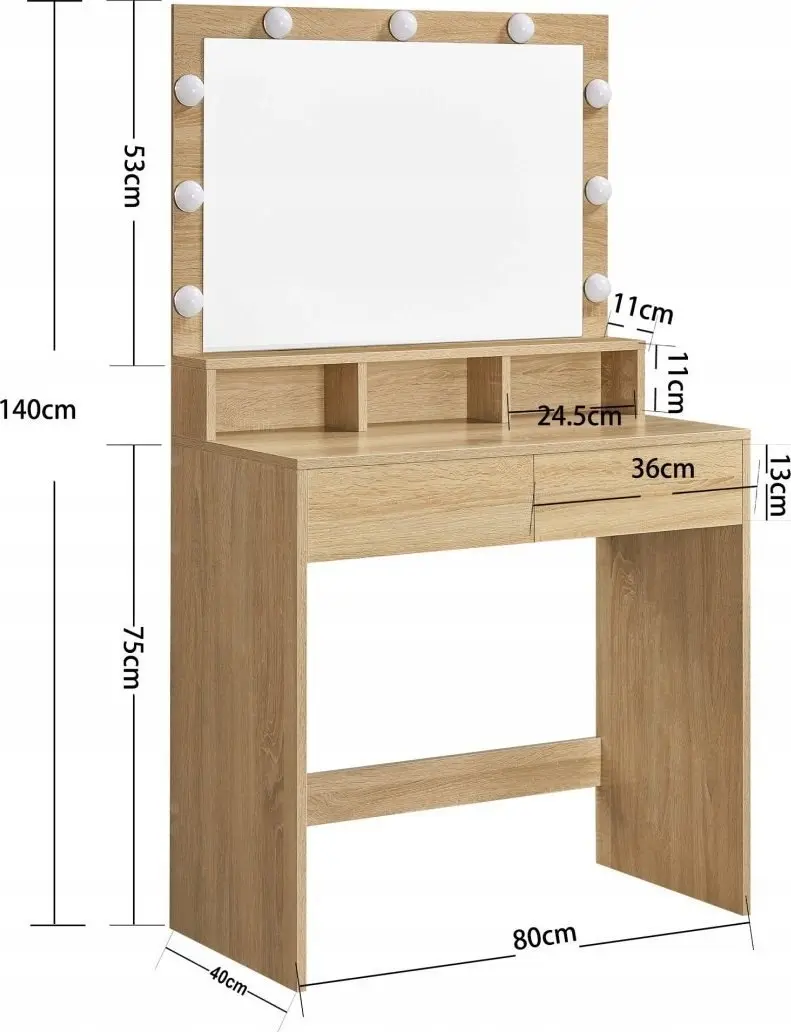 Masa de toaleta Leobert 2862-1 (Oak Sonoma)