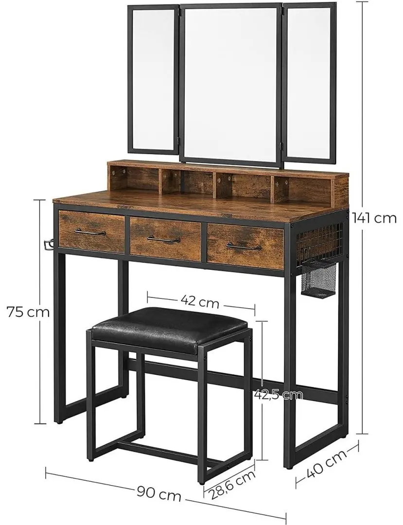 Туалетный столик Leobert RVT004B01 (Brown/Black)