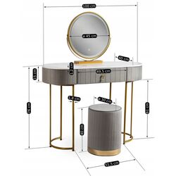 Туалетный столик с подсветкой Mebel Elite Ashley (Grey/Golden) Thumb