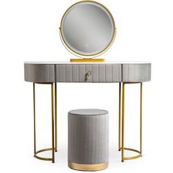 Туалетный столик с подсветкой Mebel Elite Ashley (Grey/Golden) Thumb