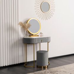 Туалетный столик с подсветкой Mebel Elite Ashley Mini (Grey/Golden)