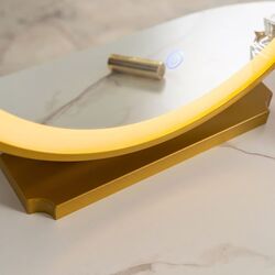 Masa de toaleta cu iluminare Mebel Elite Ashley Mini (Grey/Golden) Thumb