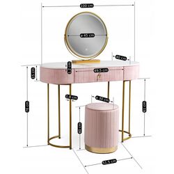 Туалетный столик с подсветкой Mebel Elite Ashley (Pink/Golden) Thumb