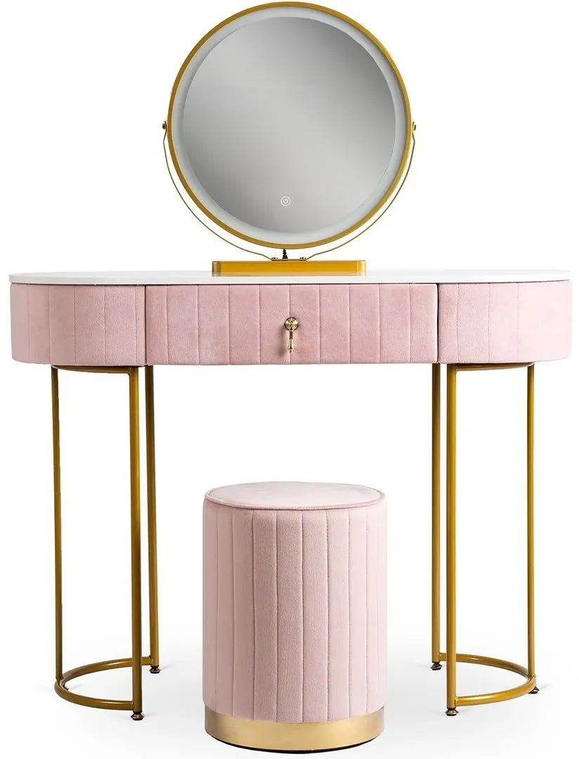 Туалетный столик с подсветкой Mebel Elite Ashley (Pink/Golden)