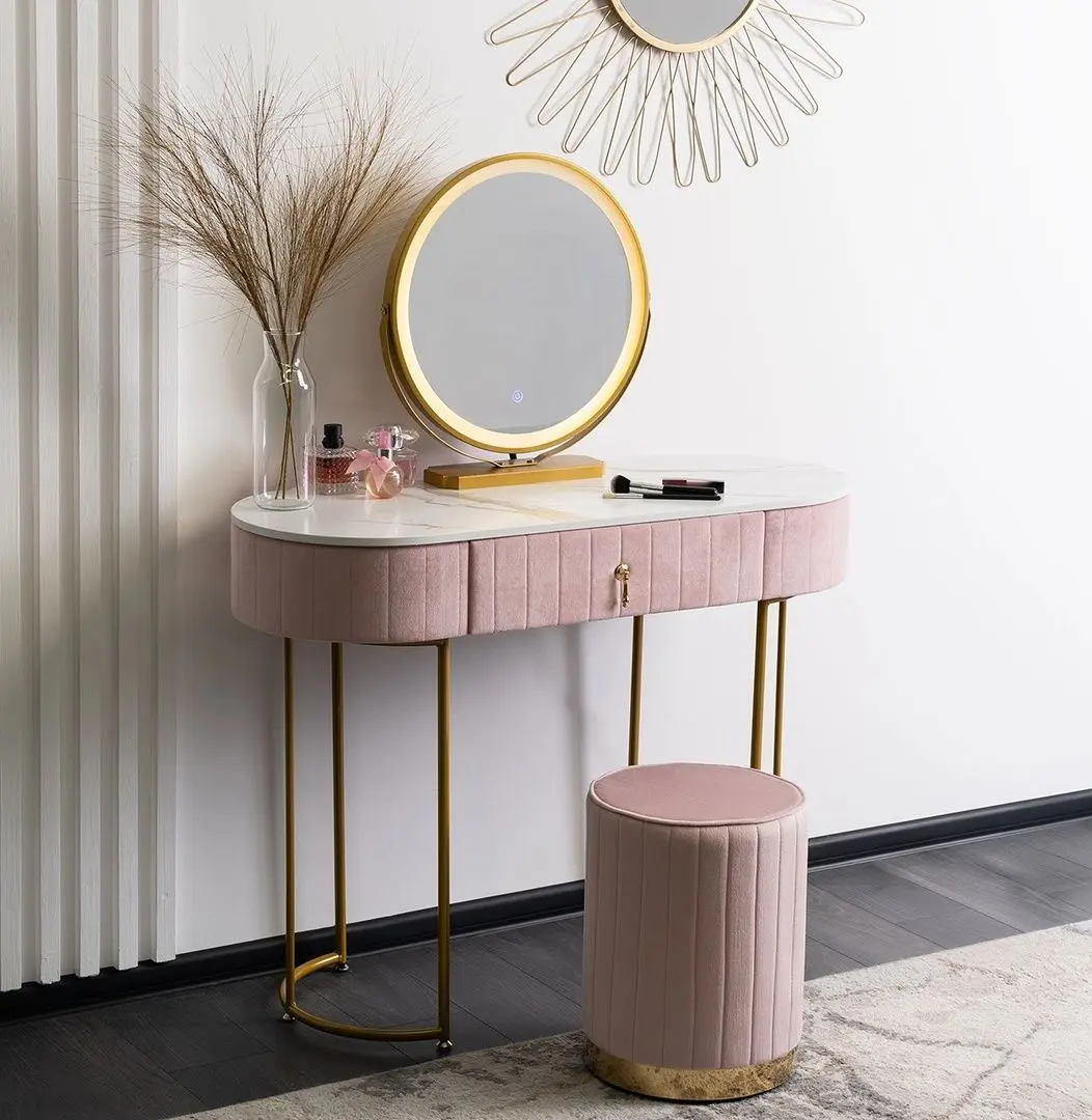 Туалетный столик с подсветкой Mebel Elite Ashley (Pink/Golden)