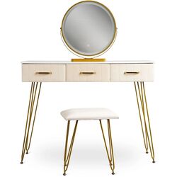 Туалетный столик с подсветкой Mebel Elite Sandy (Cream/Golden) Thumb