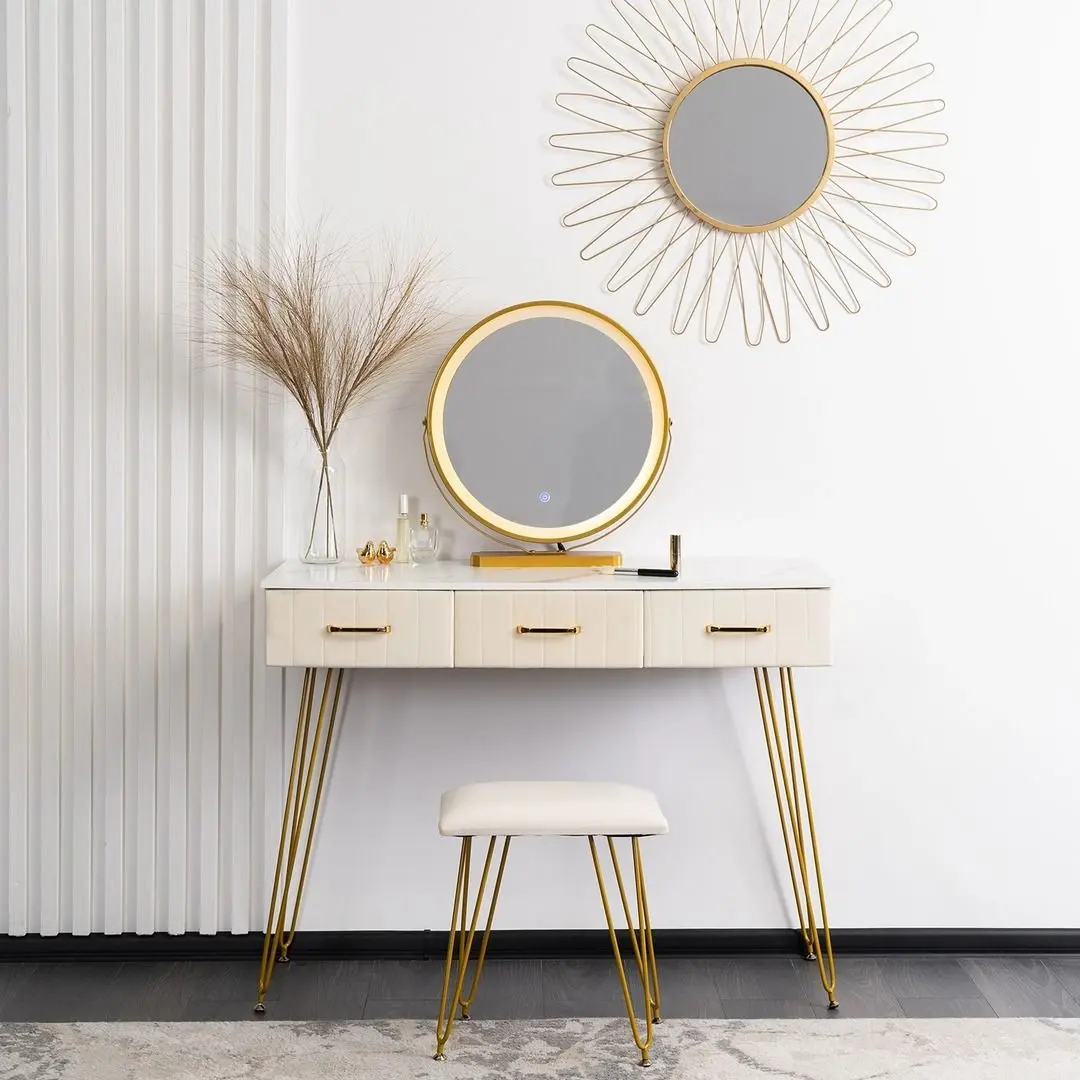 Туалетный столик с подсветкой Mebel Elite Sandy (Cream/Golden) - 2