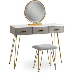 Туалетный столик с подсветкой Mebel Elite Sandy (Grey/Golden) Thumb