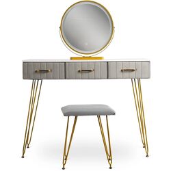 Туалетный столик с подсветкой Mebel Elite Sandy (Grey/Golden) Thumb