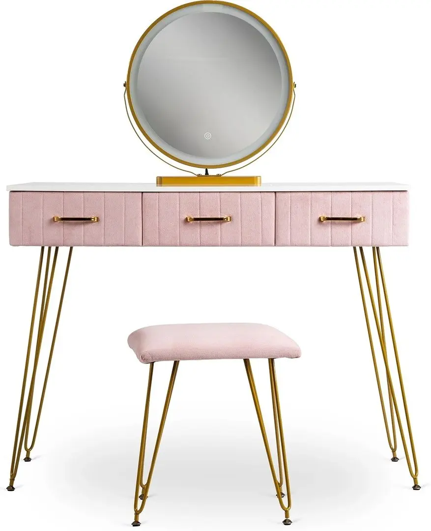 Туалетный столик с подсветкой Mebel Elite Sandy (Pink/Golden) - 3