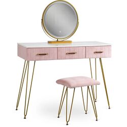 Туалетный столик с подсветкой Mebel Elite Sandy (Pink/Golden) Thumb