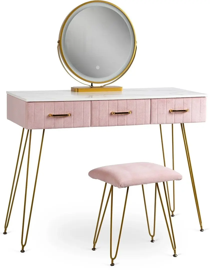 Туалетный столик с подсветкой Mebel Elite Sandy (Pink/Golden) - 4