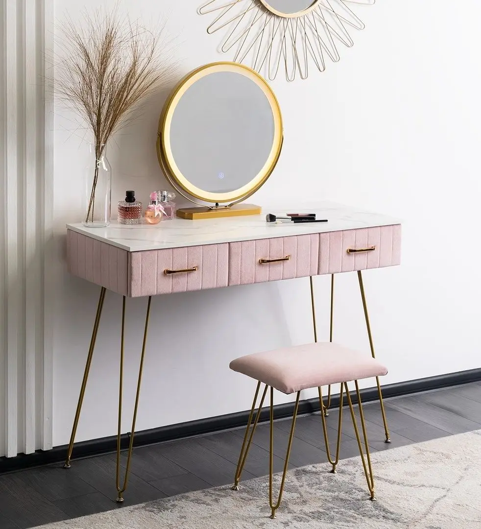 Туалетный столик с подсветкой Mebel Elite Sandy (Pink/Golden)