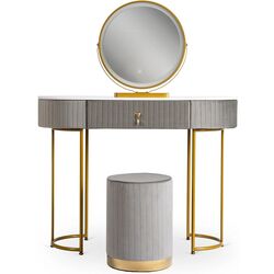 Туалетный столик с подсветкой Mebel Elite Sarah (Grey/Golden) Thumb